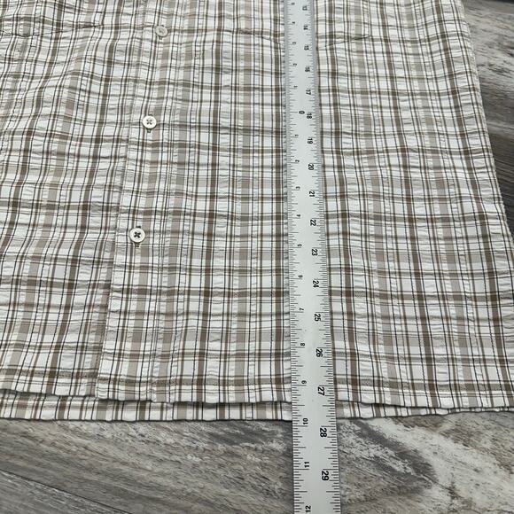 Blackhawk Brown Tan Mens Medium Button Up Long Sleeve Tartan Techwear Shirt - Picture 8 of 9